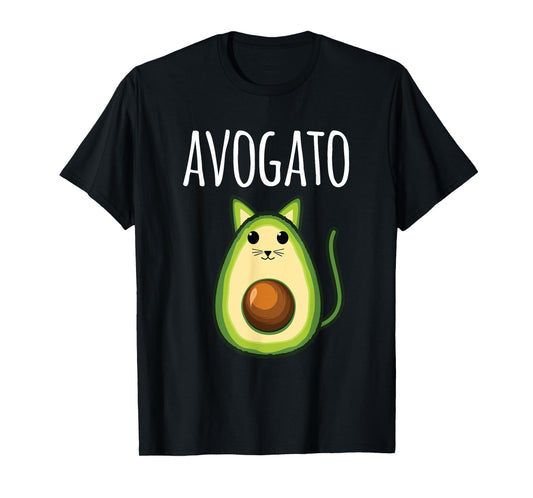 Avogato Shirt Women Girls Cute Avocado Cat Funny T-Shirt