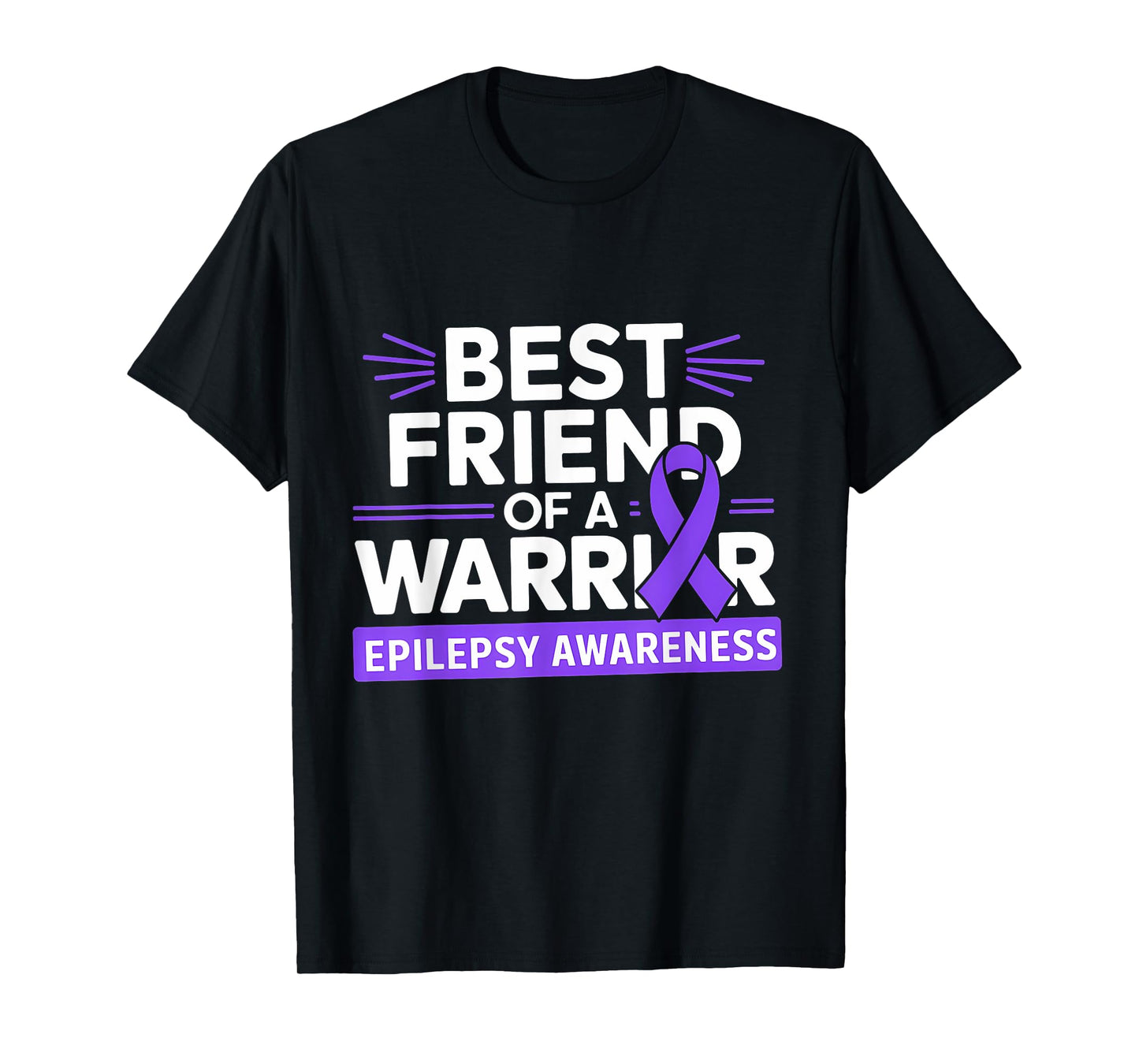 Best Friend Of A Warrior Purple Ribbon Epilepsy Awareness T-Shirt