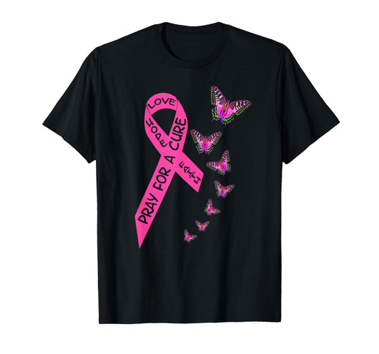 Breast Cancer Awareness Month Women Religious Butterflies T-Shirt
