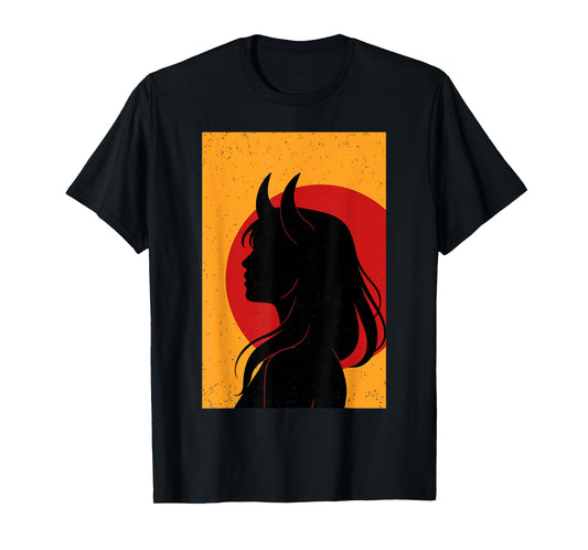 Demon Girl Halloween Goth Gothic Spooky Season Women T-Shirt