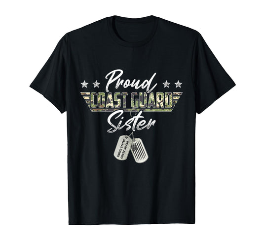 Proud Coast Guard Sister American Military Gifts T-Shirt