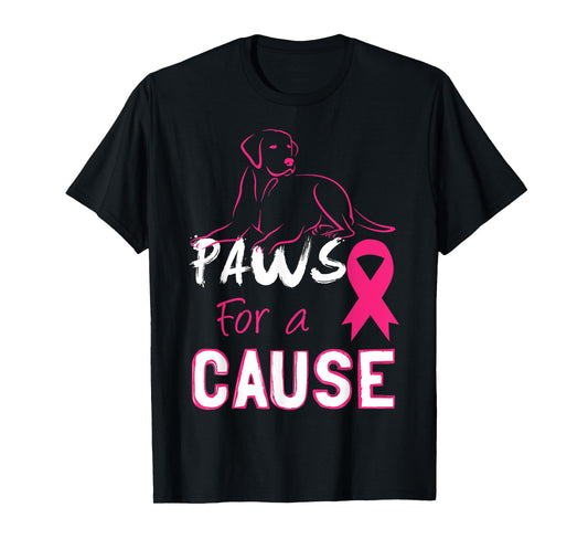 Paws For A Cause Tee Breast Cancer Support Men Women Kid T-Shirt