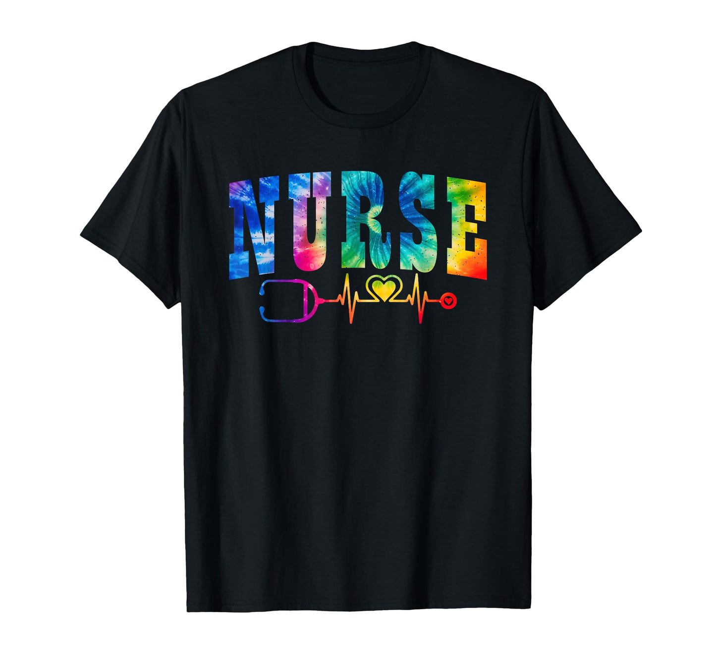 Nurse's Life Tie Dye Heart Stethoscope Nurse Week 2025 T-Shirt