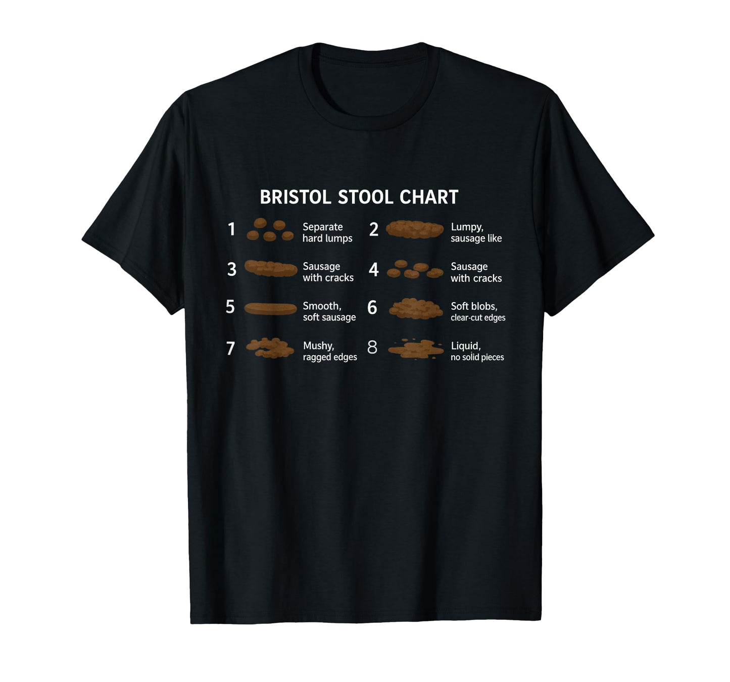 Funny Bristol Stool Chart Medical Humor Poop Types T-Shirt