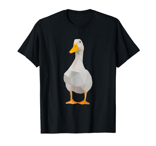 Cute Polygonal Duck Lover Farm Duck T-Shirt