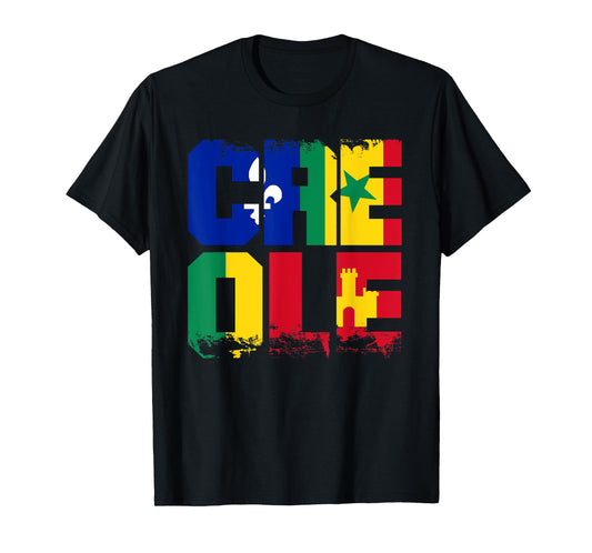 Creole Cultural Flag Design, Louisiana Creole Heritage Tee T-Shirt