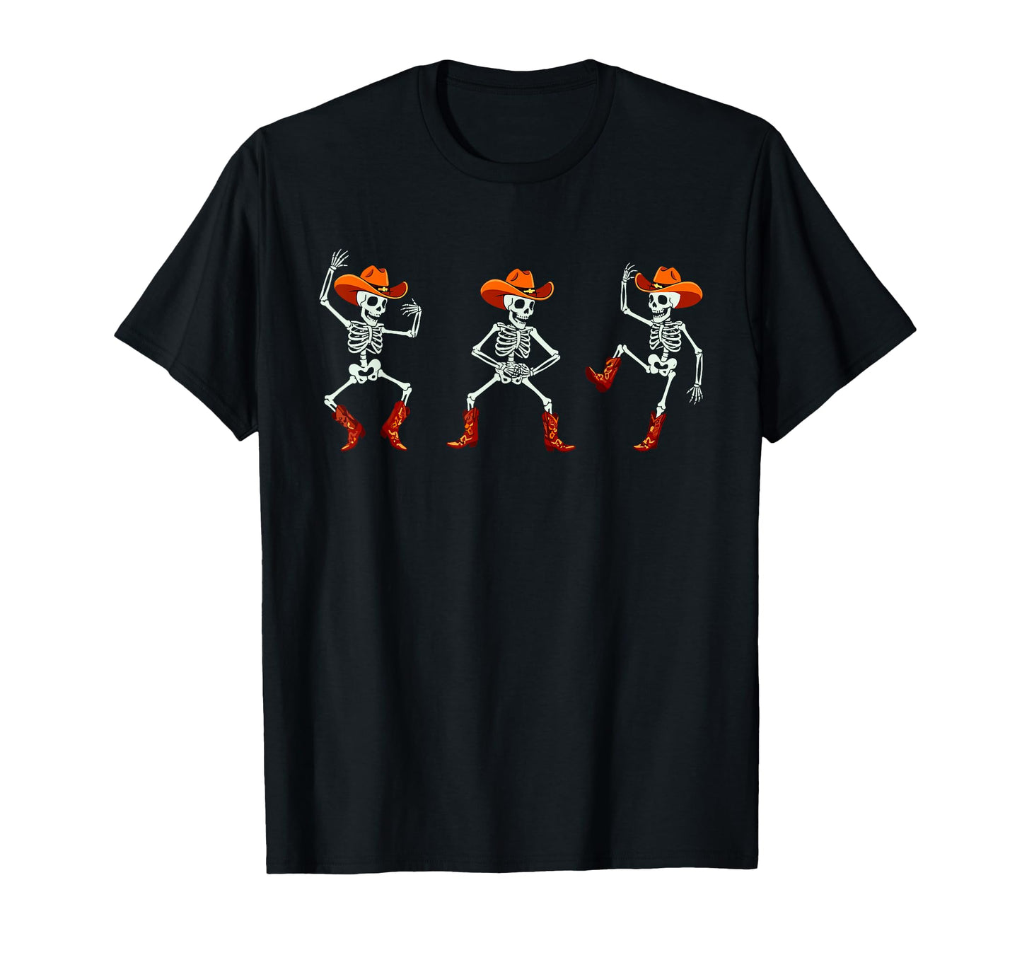 Dancing Skeletons Cowboys Dance Challenge Halloween T-Shirt