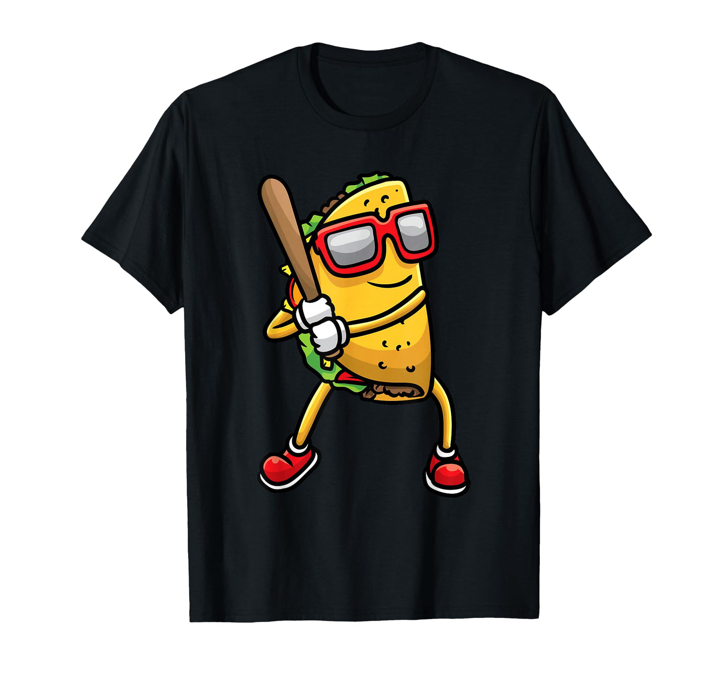 Taco Playing Baseball Mexican Cinco De Mayo Kids Men T-Shirt