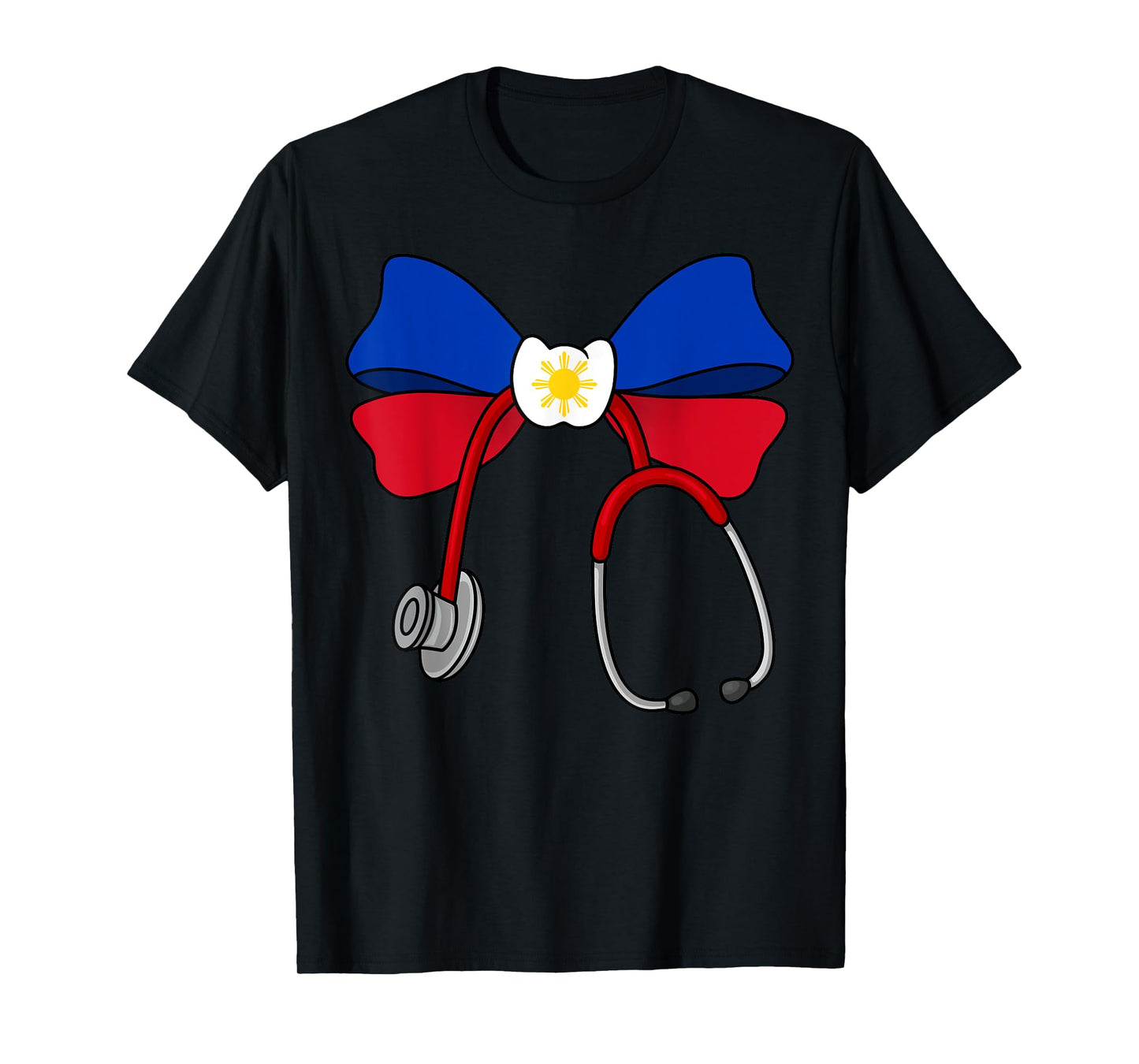 Filipina Coquette Nurse Bow Philippines Flag Pinay Nurse T-Shirt