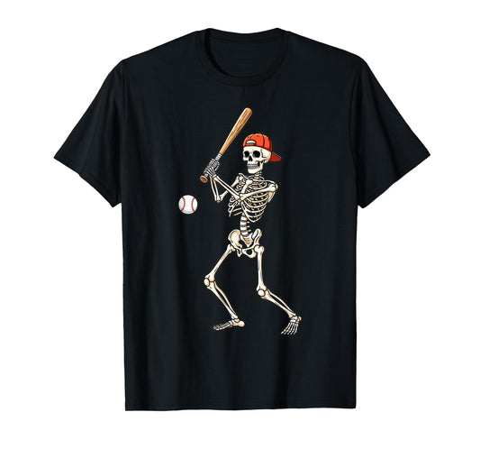 Baseball Skeleton Funny Halloween Spooky Game T-Shirt