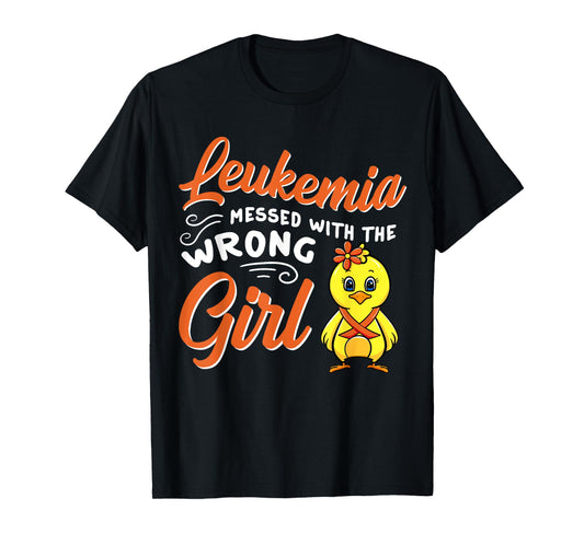 Leukemia Messed With The Wrong Girl Chick Awareness Women T-Shirt