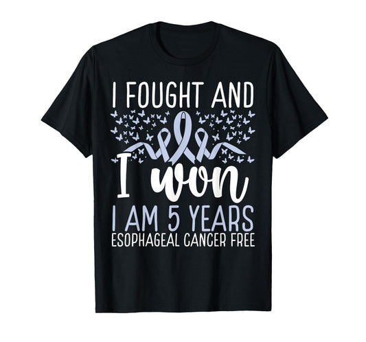 5 Years Cancer Free Survivor Esophageal Cancer Awareness T-Shirt