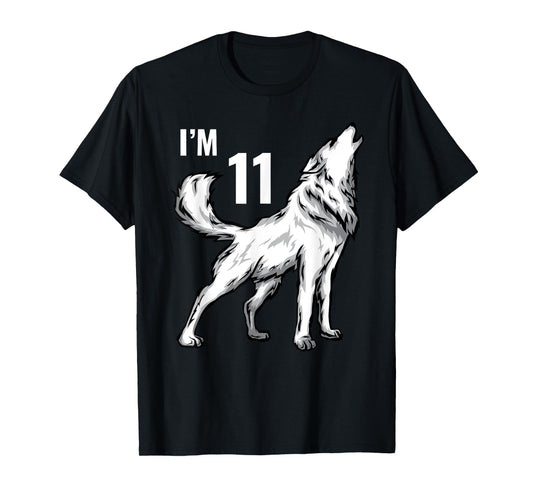 11th Birthday 11 Years Wolf Cub Howling Wolf Pack Wildlife T-Shirt