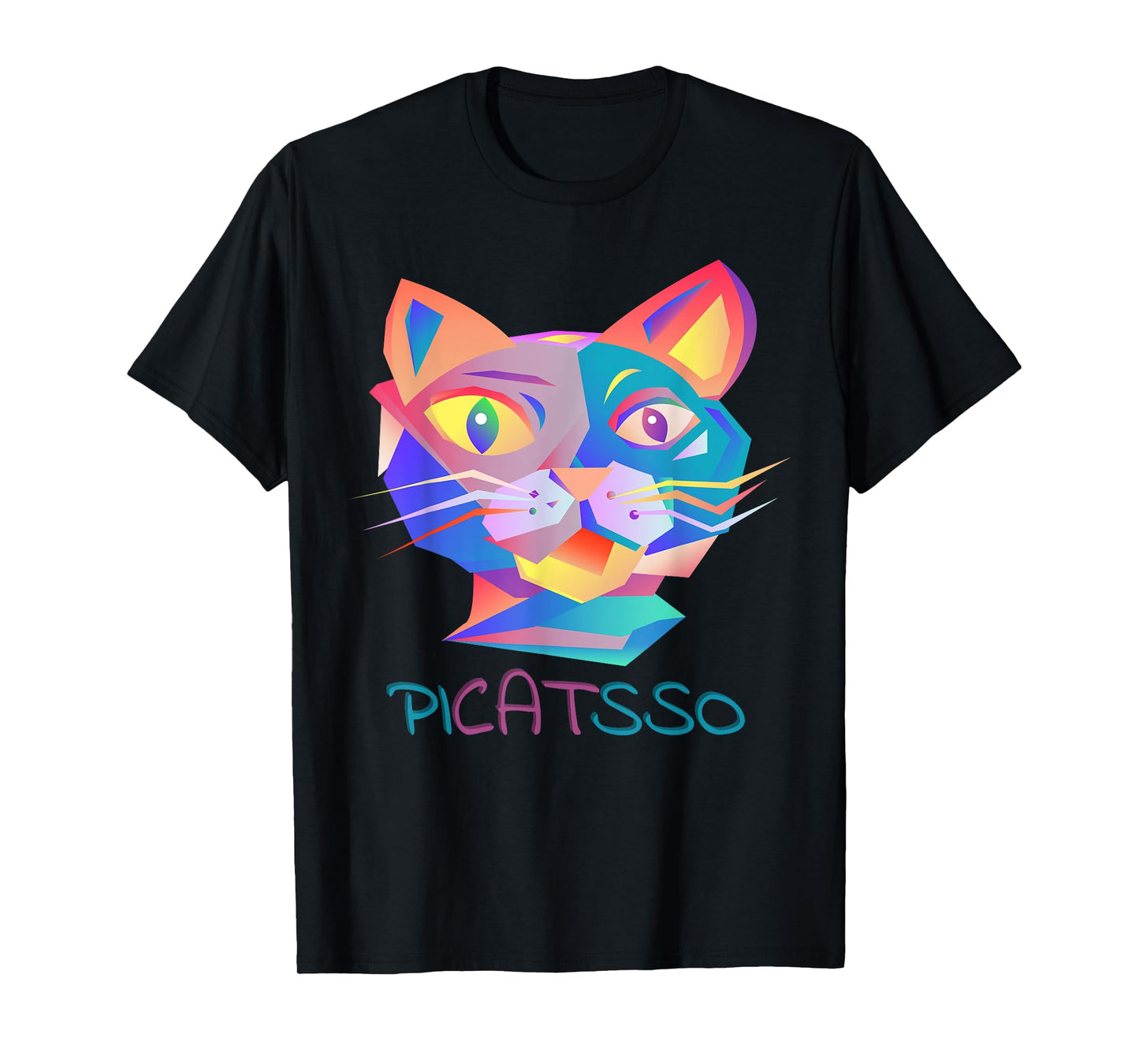 BANANOLOGY Picasso Art Cat T-Shirt | Funny Abstract Cat T-Shirt