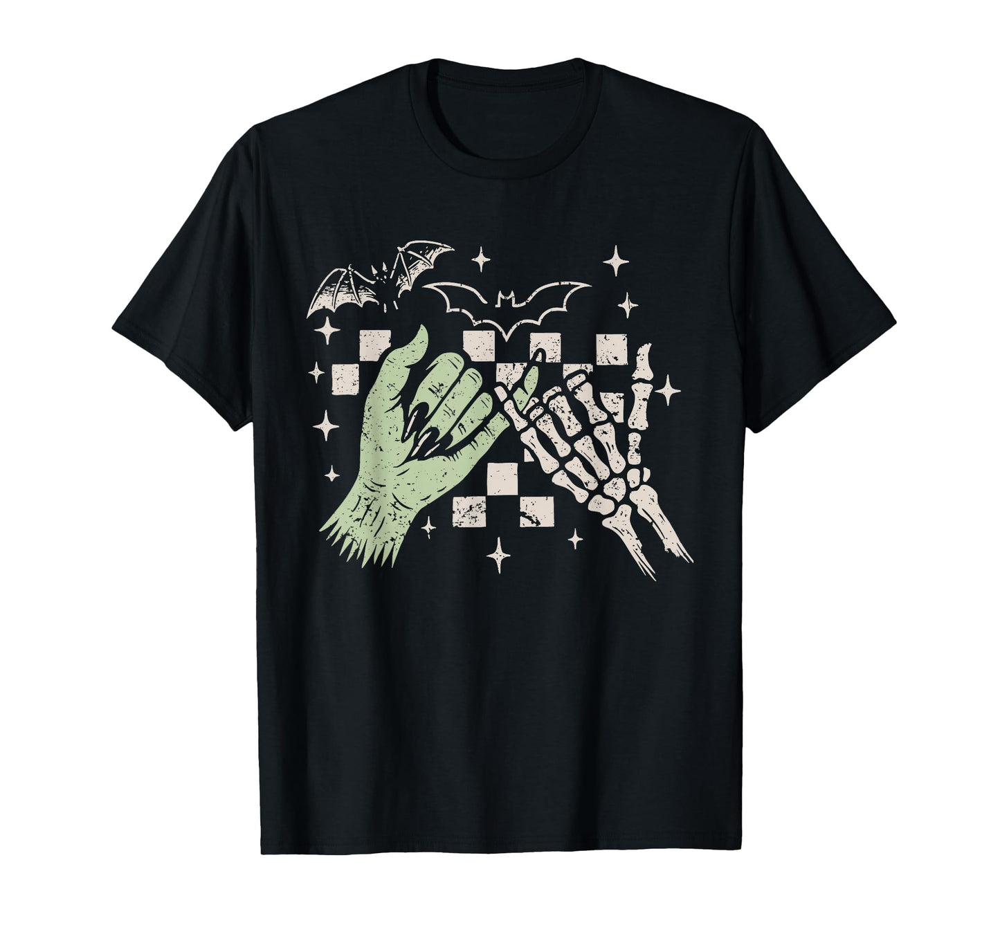 Retro Halloween Funny Monster Skeleton Spooky Friendship T-Shirt