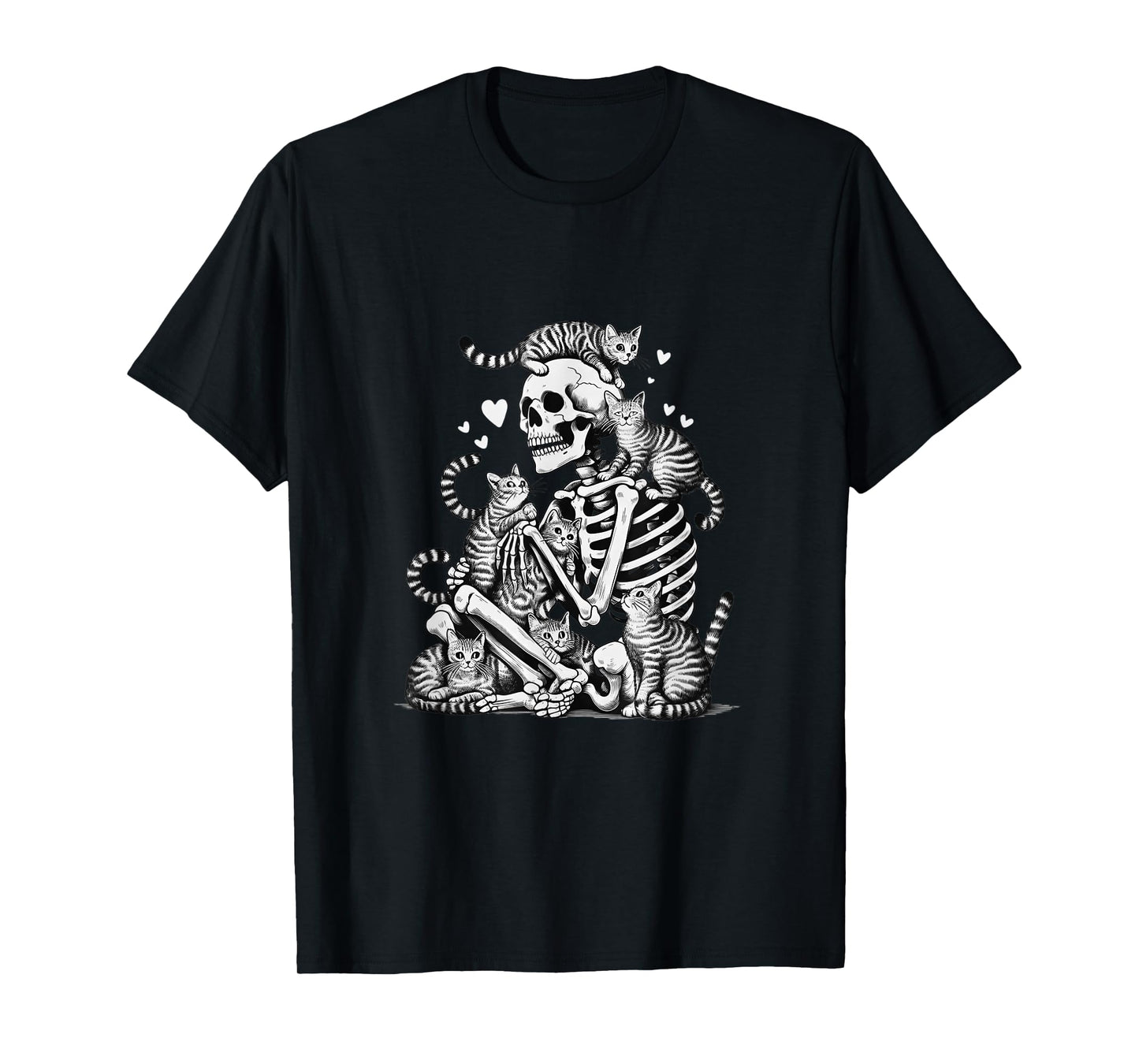 Skeleton Cat Skull Kitty Cute Halloween Men Women Kids Goth T-Shirt