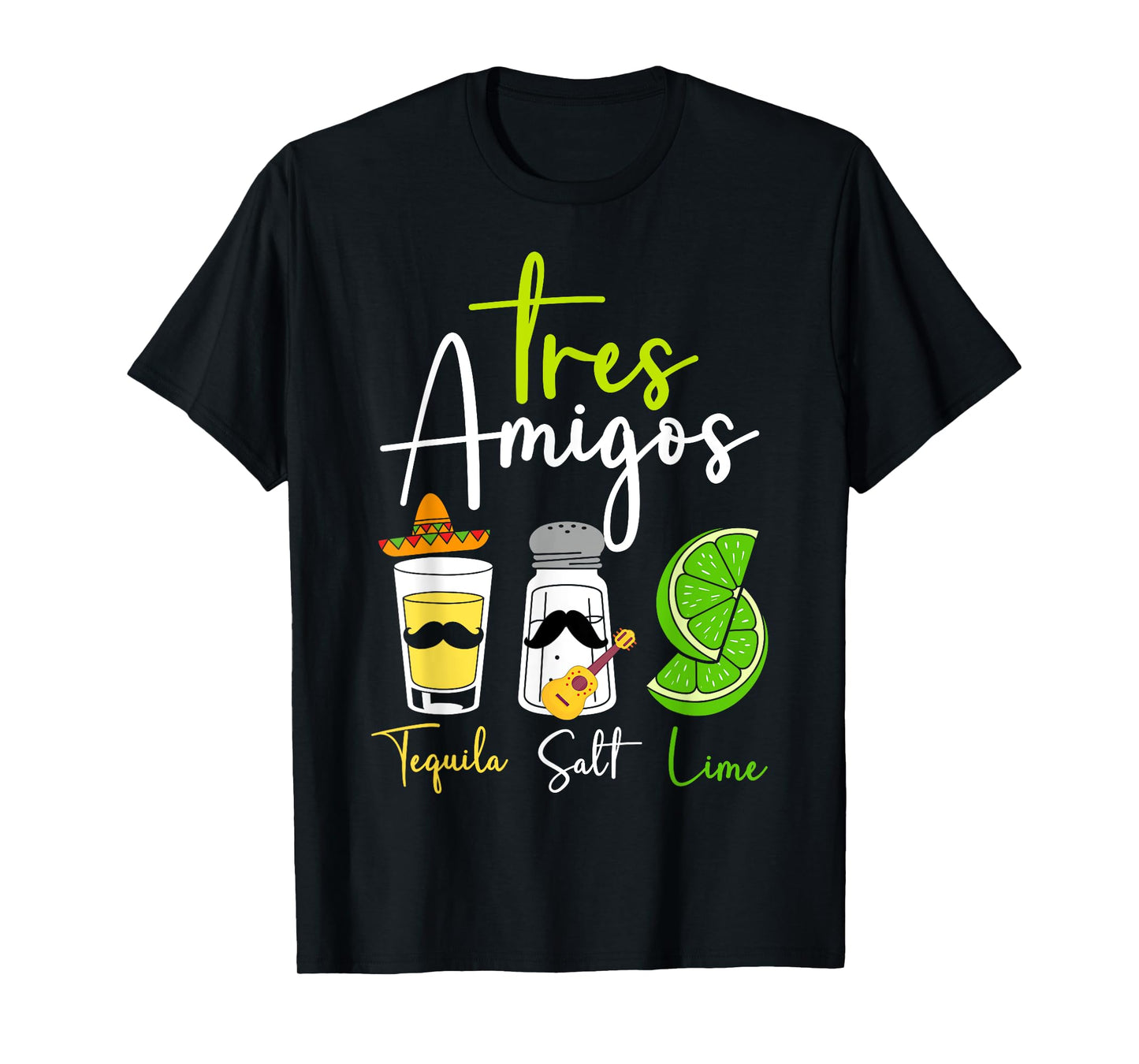Tres Amigos Tequila Salt Lime Cinco de Mayo Tequila Lovers T-Shirt