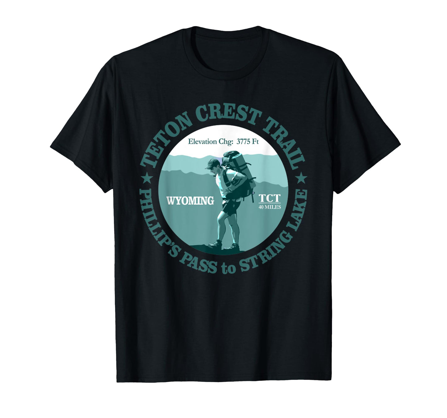 Teton Crest Trail Funny Spring Lake Hiking Mountain T-Shirt
