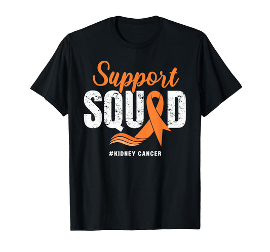 Kidney Cancer Support Squad Orange Ribbon Cancer awareness T-Shirt