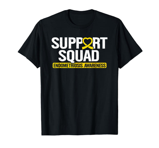 Endometriosis Support Squad Yellow Ribbon Endo Warrior T-Shirt