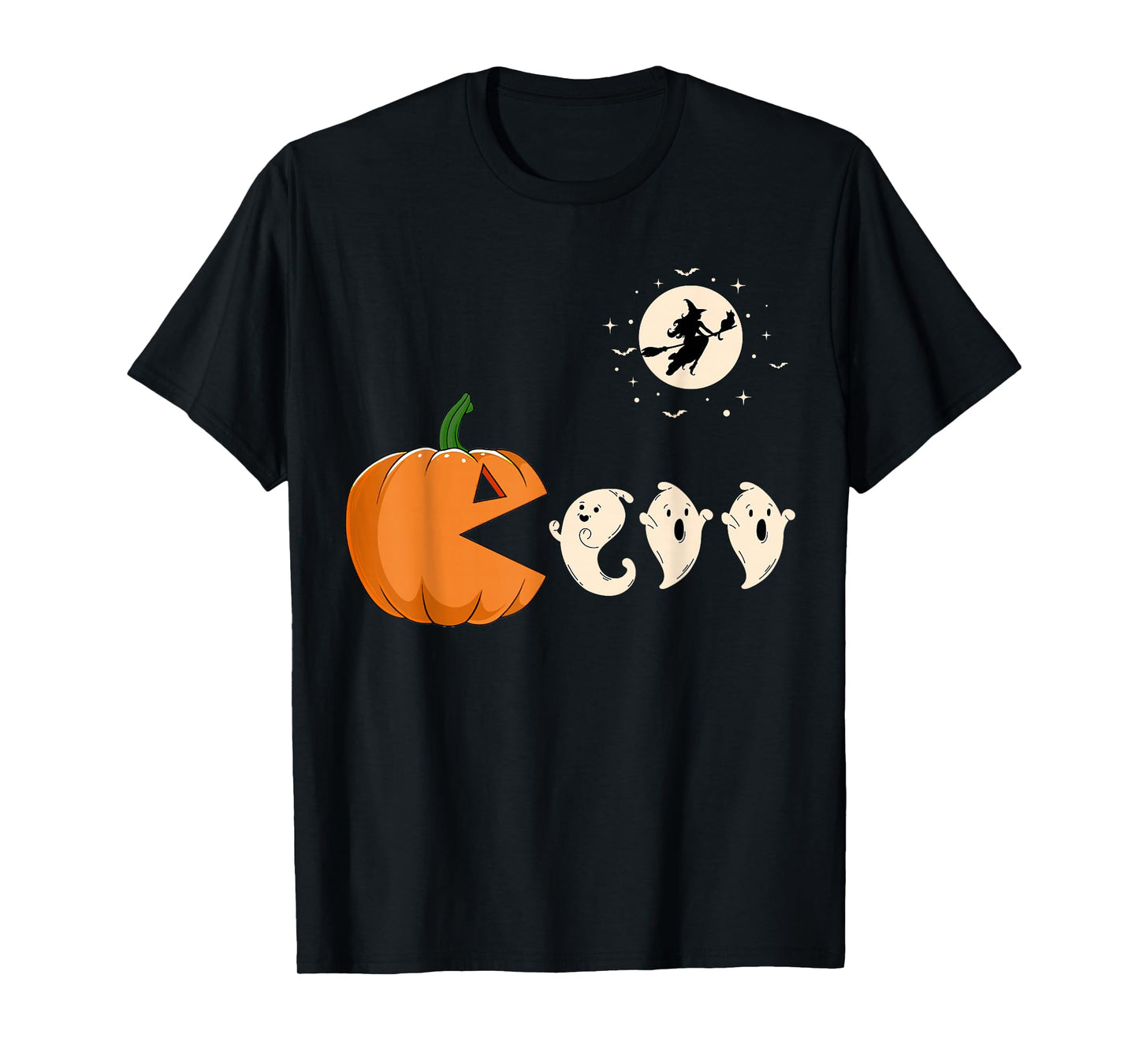 Kids Halloween Game Pumpkin Eating Ghost Costume Men Boys T-Shirt