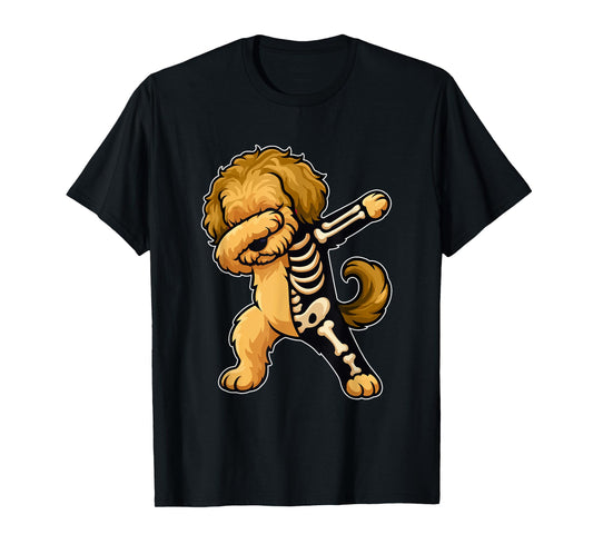 Dabbing Sproodle Half Skeleton Halloween Costume Owner Lover T-Shirt