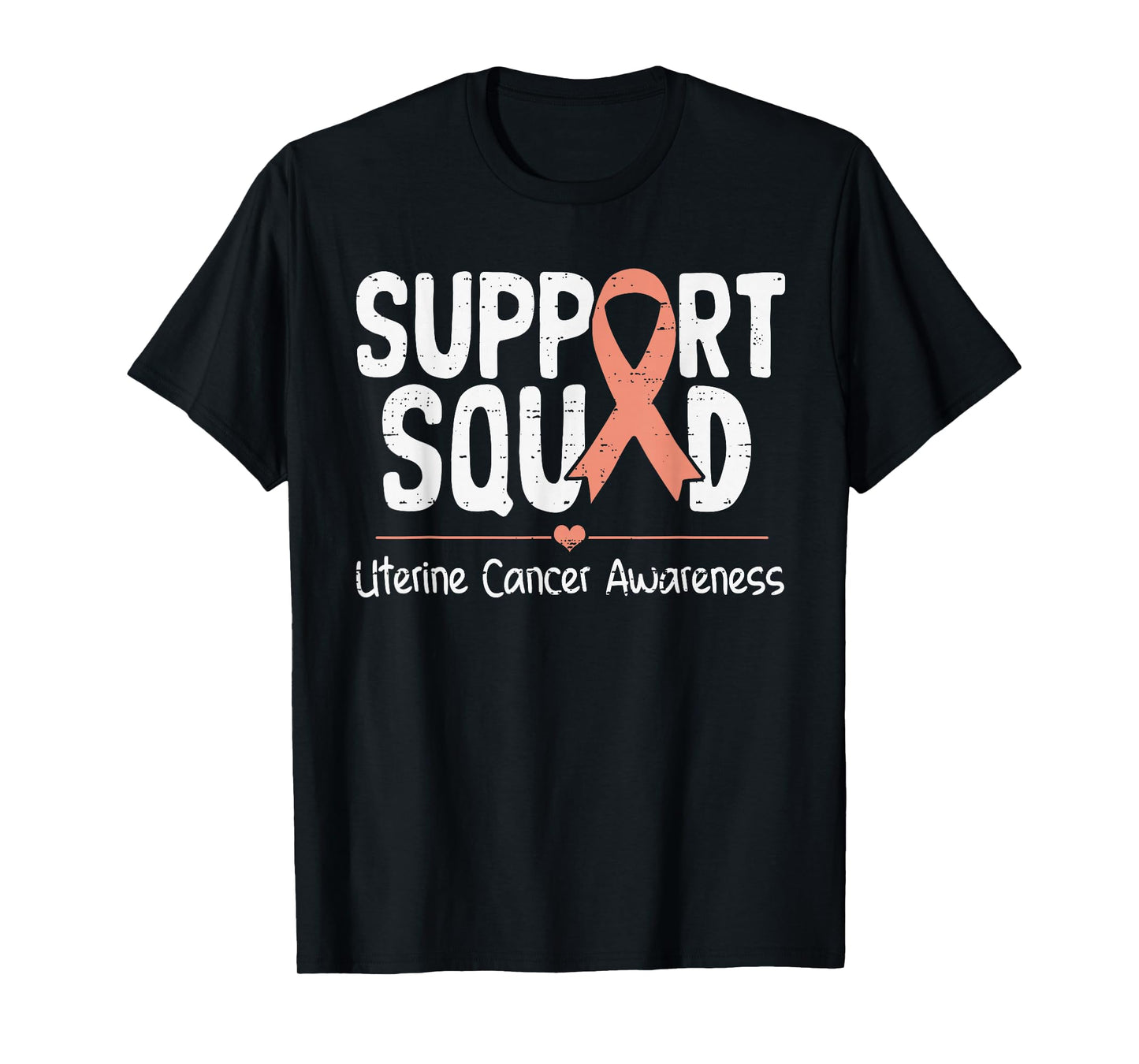 Support Uterine Cancer Awareness Ribbon Peach Men Women Kids T-Shirt