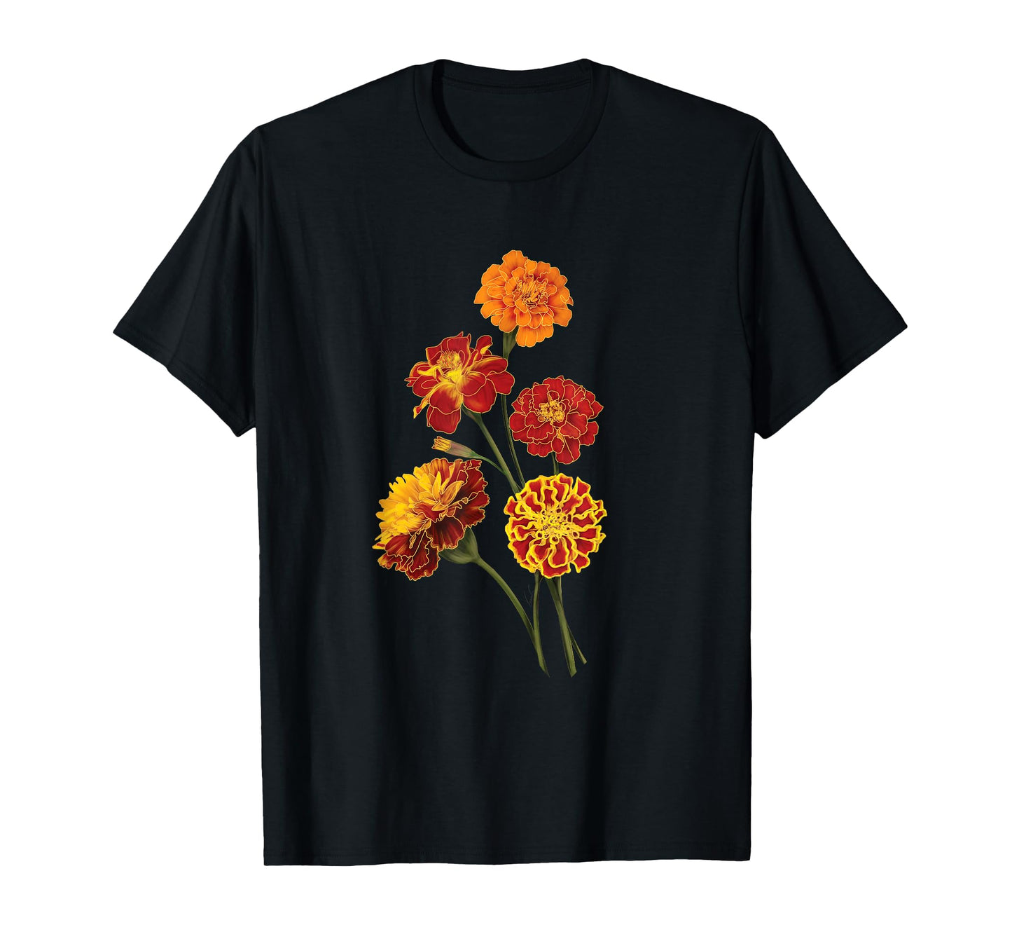 Marigold Flowers, Floral Design T-shirt T-Shirt