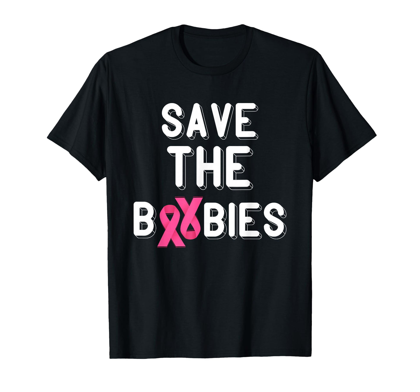 Pink Ribbon Save The Boobies Breast Cancer Awareness T-Shirt