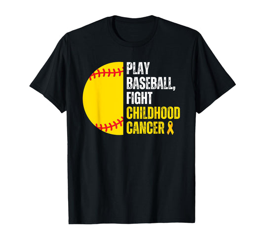 Baseball Player Ball Lovers Childhood Cancer Awareness Month T-Shirt