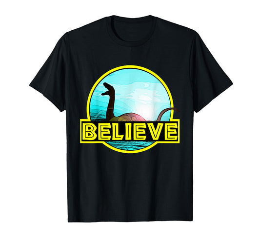 Believe Sea Monsters Ocean Plesiosaur Dinosaur Nessie Champ T-Shirt