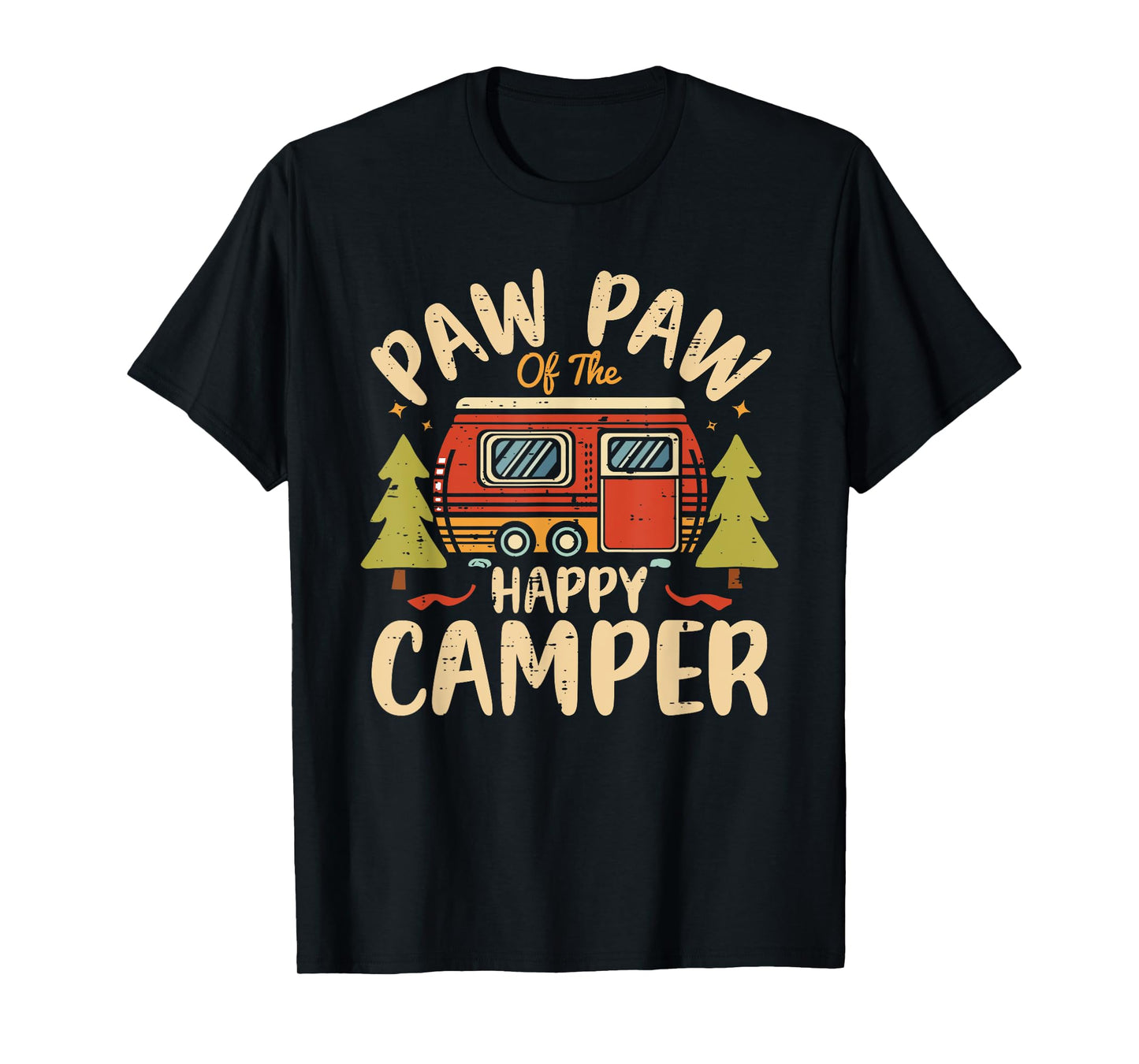 Paw Paw of Happy Camper 1st Birthday Party Retro Paw Paw T-Shirt