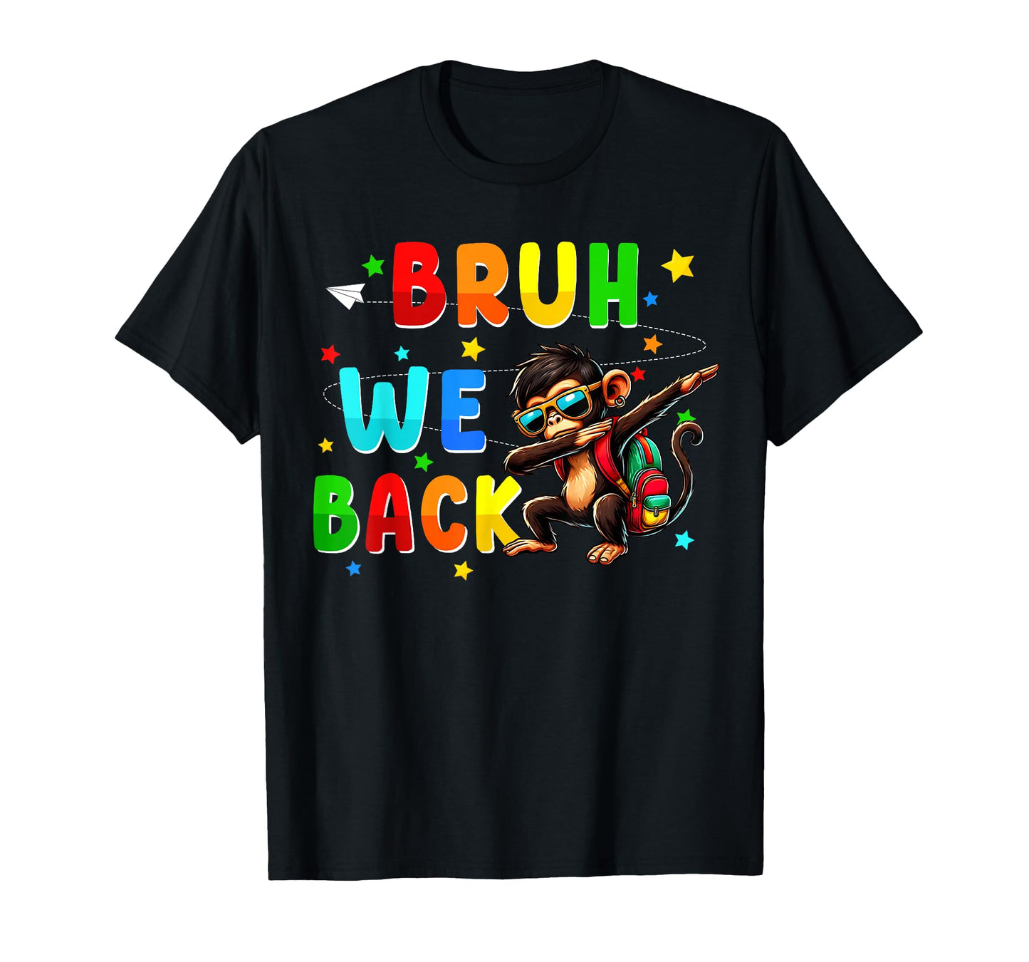 Bruh we back funny back to school stuffs dabbing Monkey T-Shirt