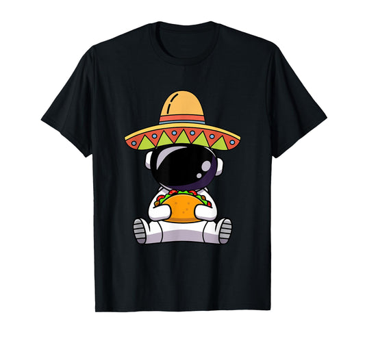 Astronaut Eating Tacos Funny Cinco De Mayo Space Mexican T-Shirt