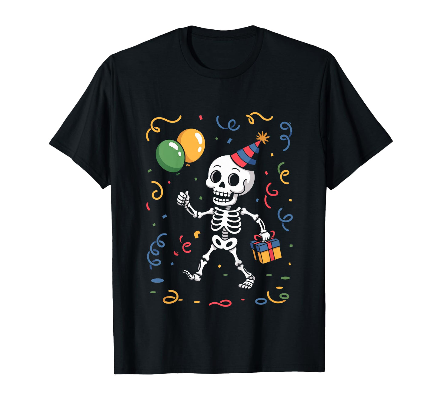 Kids Funny Skeleton Happy Birthday Halloween Bday T-Shirt