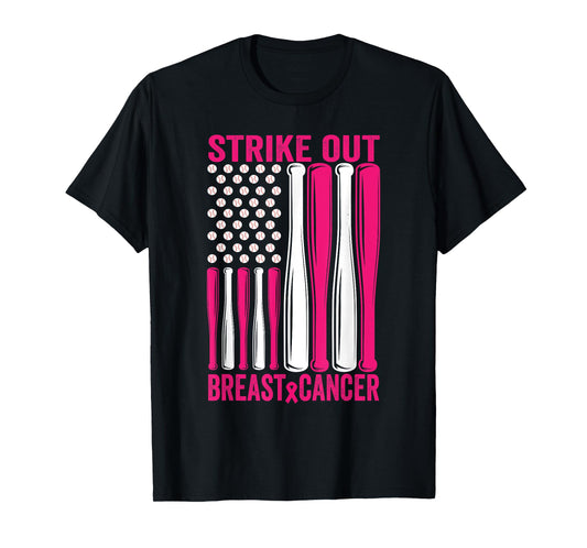 Strike Out Softball Breast Cancer Awareness T-Shirt