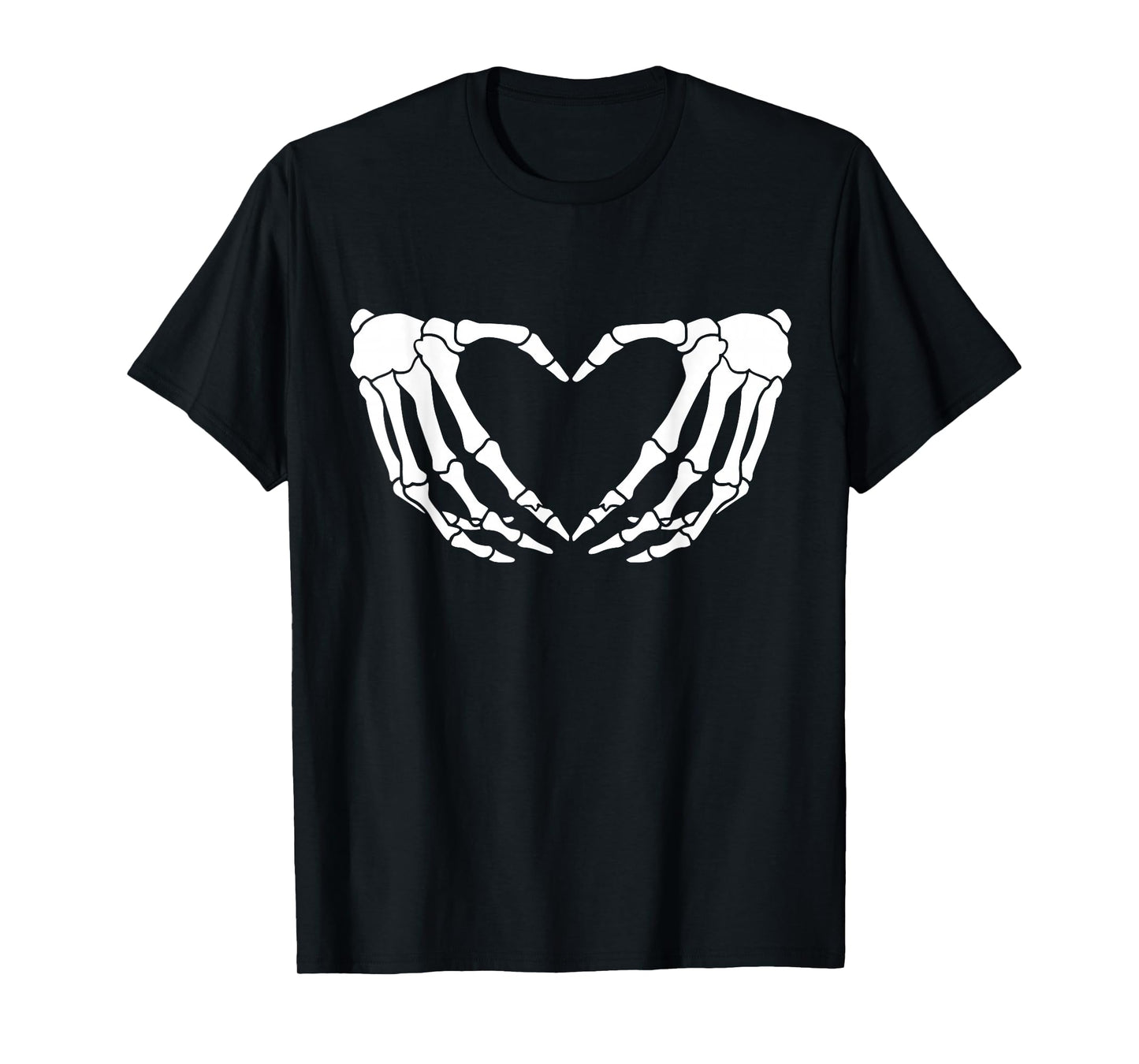 Skeleton Hands Heart Sign Funny Halloween Costume T-Shirt