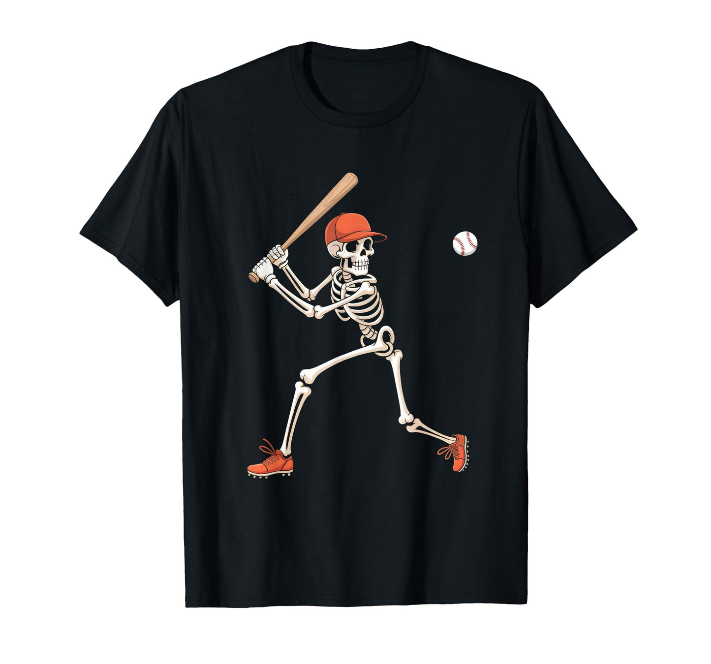 Skeleton Baseball Halloween Costume Boys Kids T-Shirt