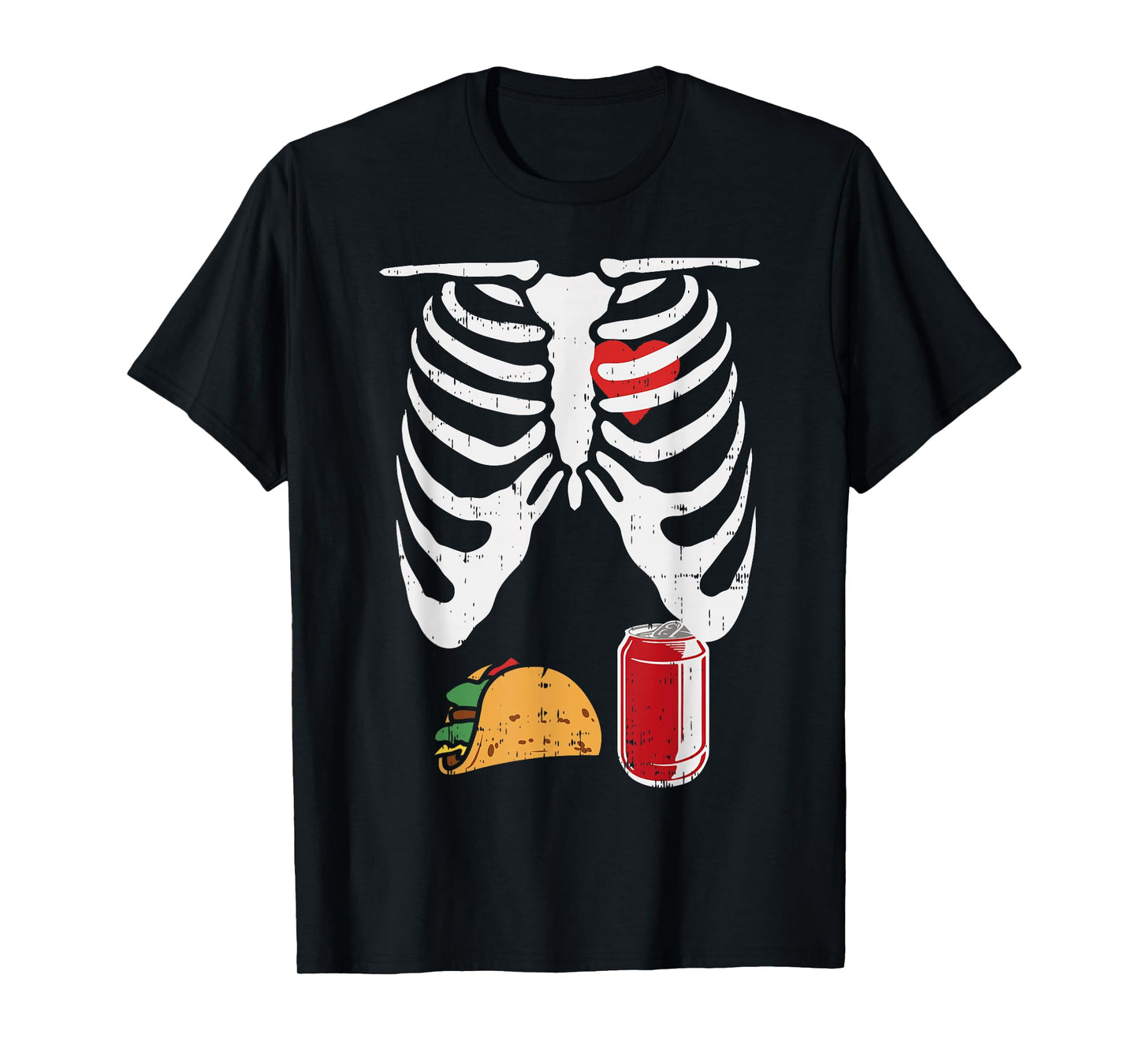 Skeleton Pregnancy Taco Beer Shirt Xray Halloween Soon Dad T-Shirt