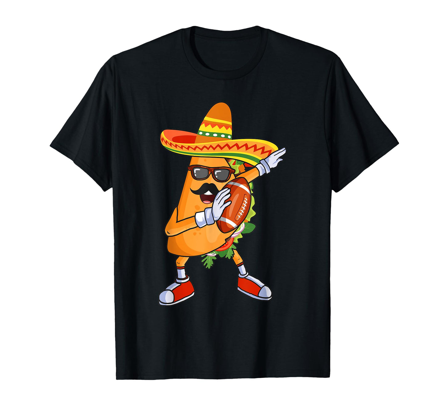 Football and Tacos Dabbing Cinco de Mayo for kids T-Shirt