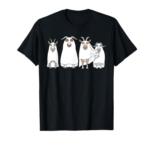Goat Ghost Halloween Farmer Goat Lover Scary Spooky Season T-Shirt