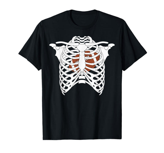 American Football Skeleton Halloween Costume Coach Player T-Shirt