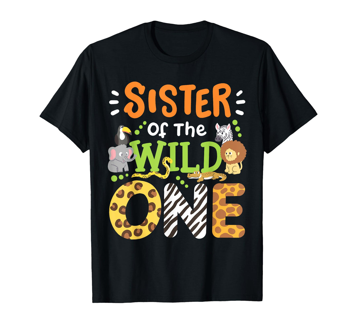 Sister Of The Wild One Kids Boys Safari Zoo Birthday Family T-Shirt