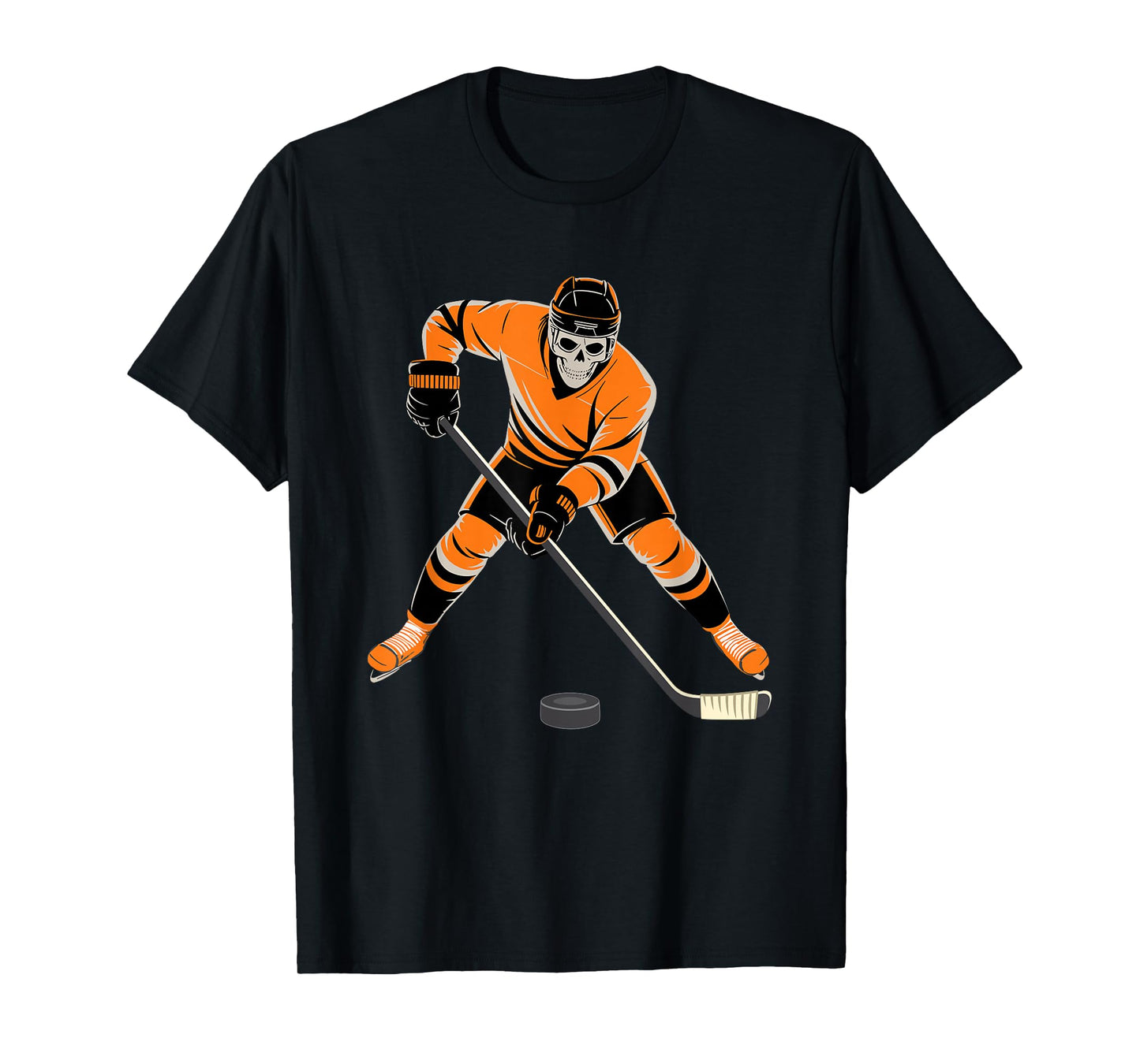 Funny Skeleton ice Hockey Halloween T-Shirt