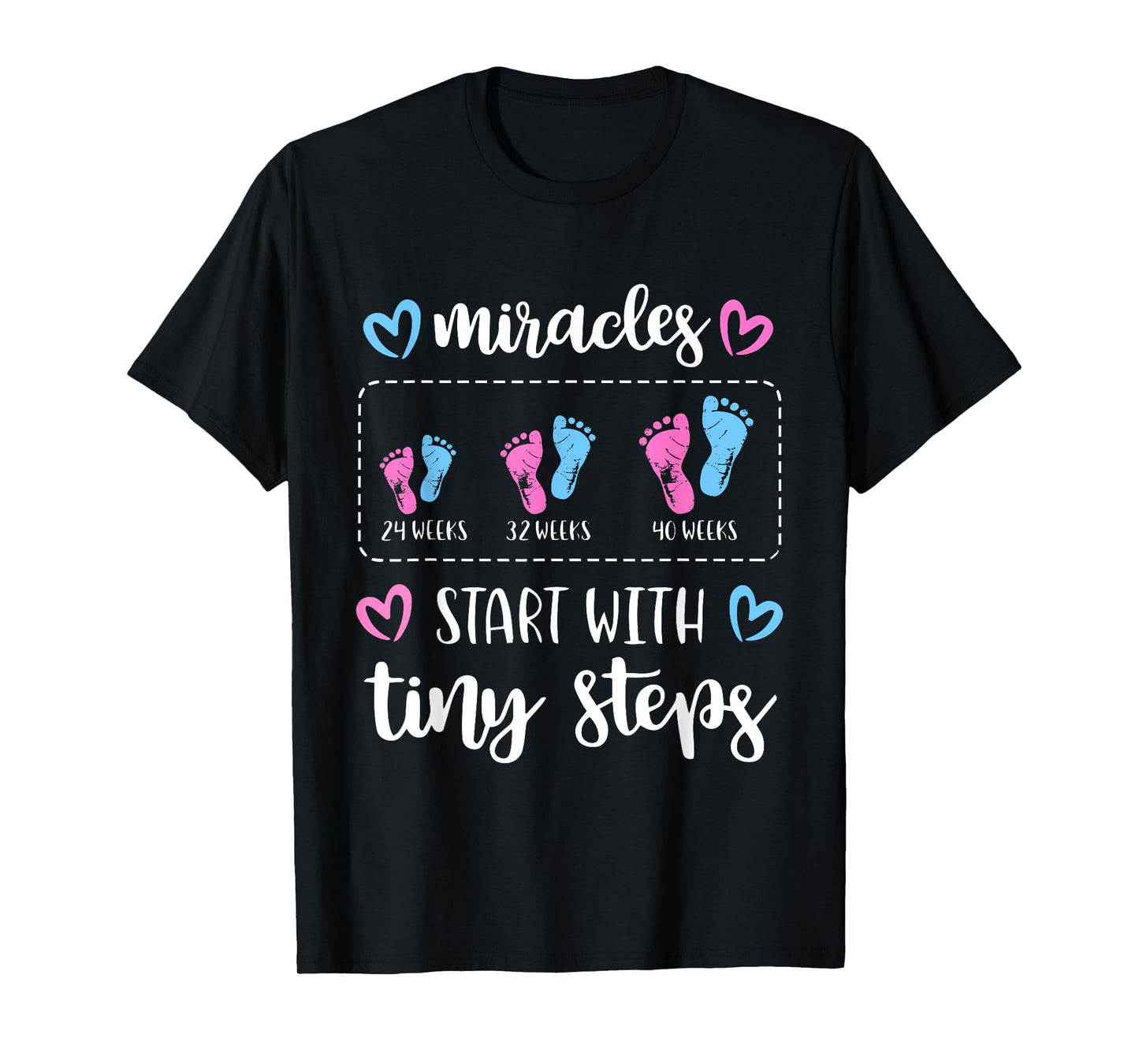 Miracles Start With Tiny Steps Baby Feet Nurse T-Shirt