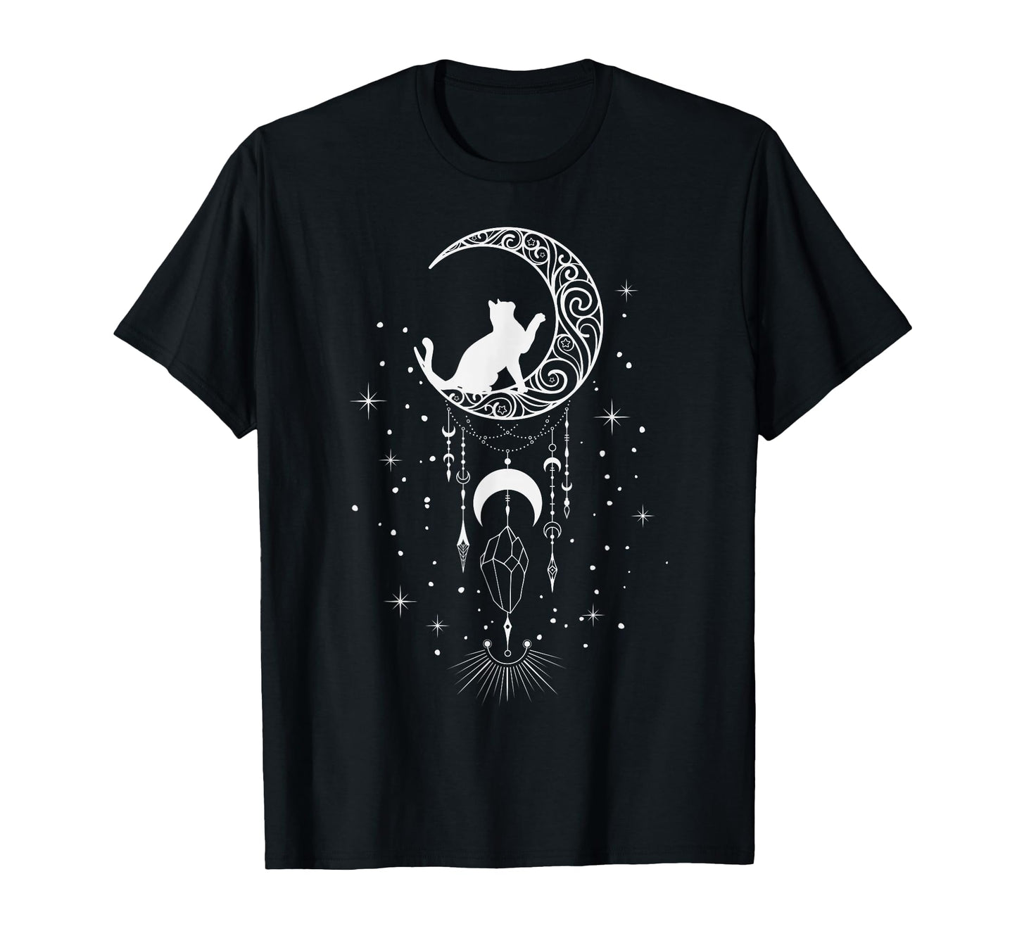 Astrology, Cat, Crescent Moon, Dream Catcher, Esoteric T-Shirt