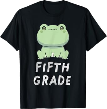 5th Grade Frog Back To School Student Teacher T-Shirt for Men Women Girls Kids