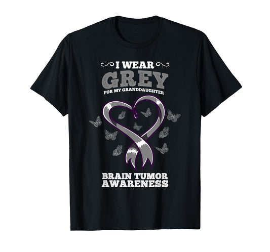 I Wear Grey For My Granddaughter Brain Tumor Awareness T-Shirt