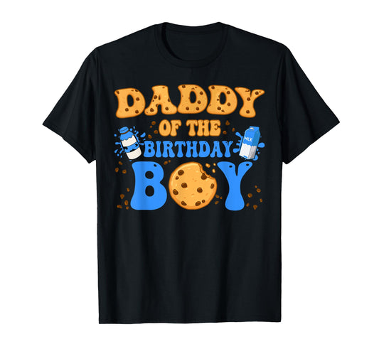 Daddy Of The Birthday Boy Milk and Cookies Lover T-Shirt