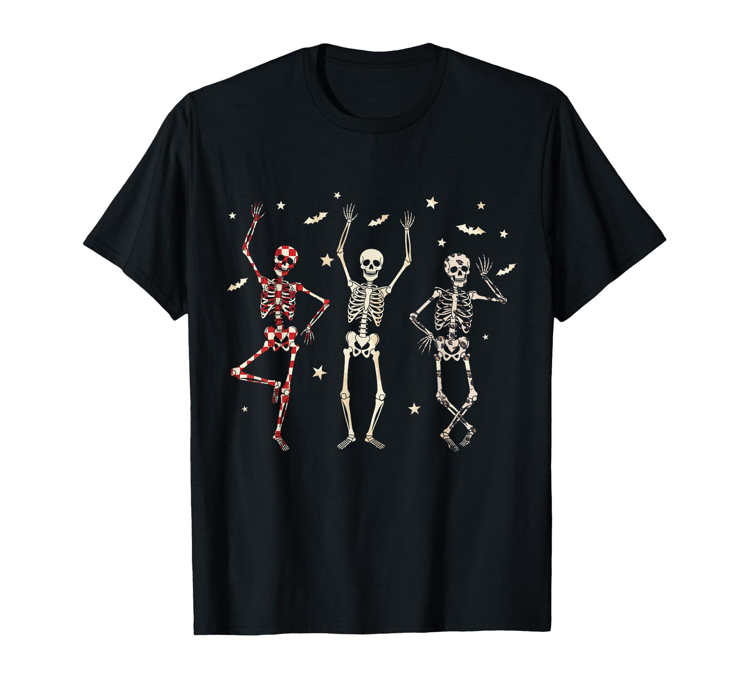 Dancing Skeletons Halloween Spooky Vibes Fall Autumn Season T-Shirt